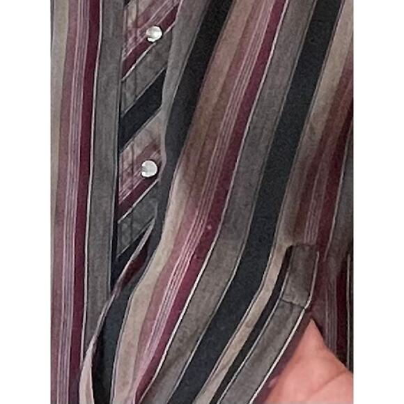 VTG Wrangler Cowboy Grunge Pearl Snap Shirt Striped Western Sz XL Cowboycore - Picture 8 of 9